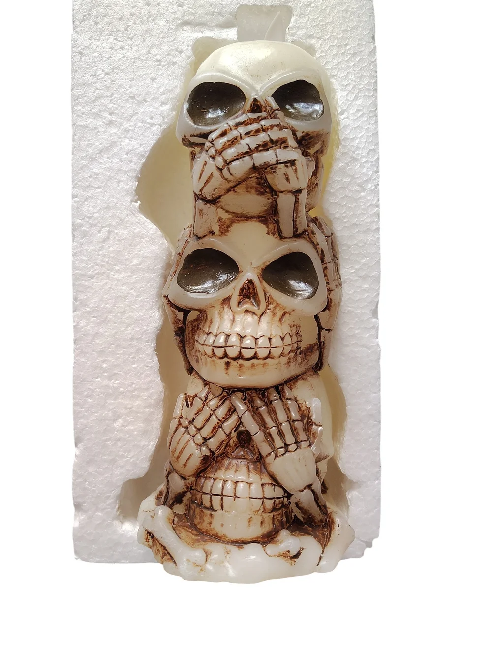 Triple Stacked Real Wax Halloween Flameless Candle NWOT